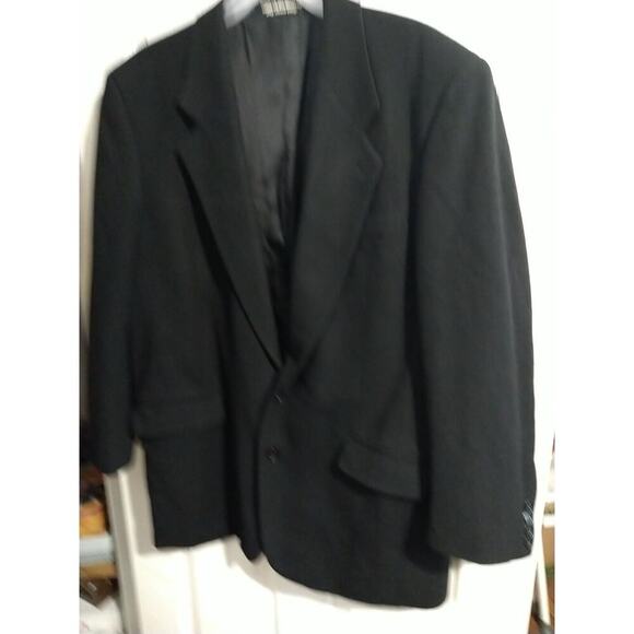 Zyldo George Machado Men's 44L Suit Blazer Black Twill Two Button Close Lined... - Picture 2 of 10